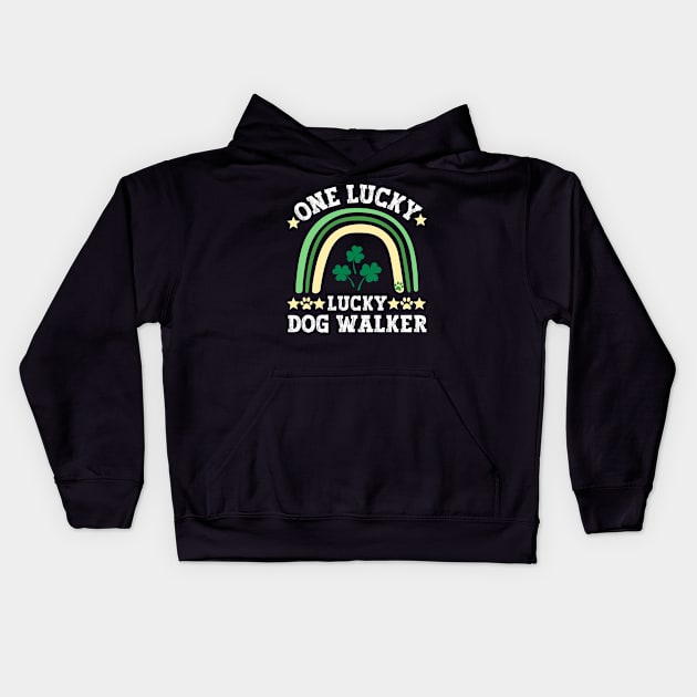 One lucky dog walker Kids Hoodie by Nice Surprise